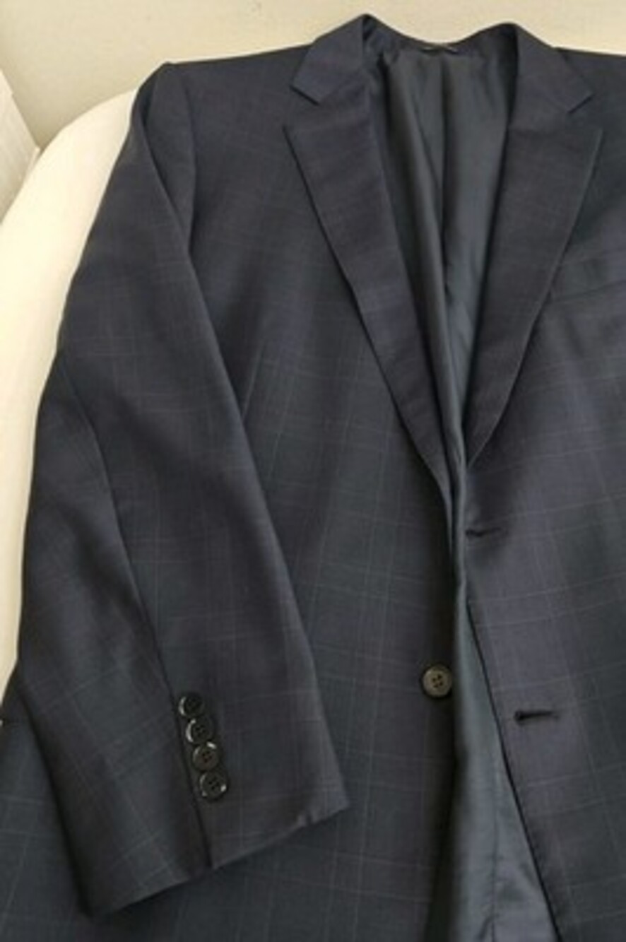 Ermenegildo Zegna Trofeo Mens Dark Navy Check 2 Button Sport Coat Size 46R